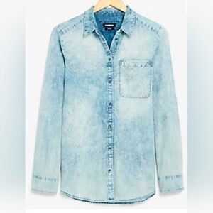 Express light denim button up
